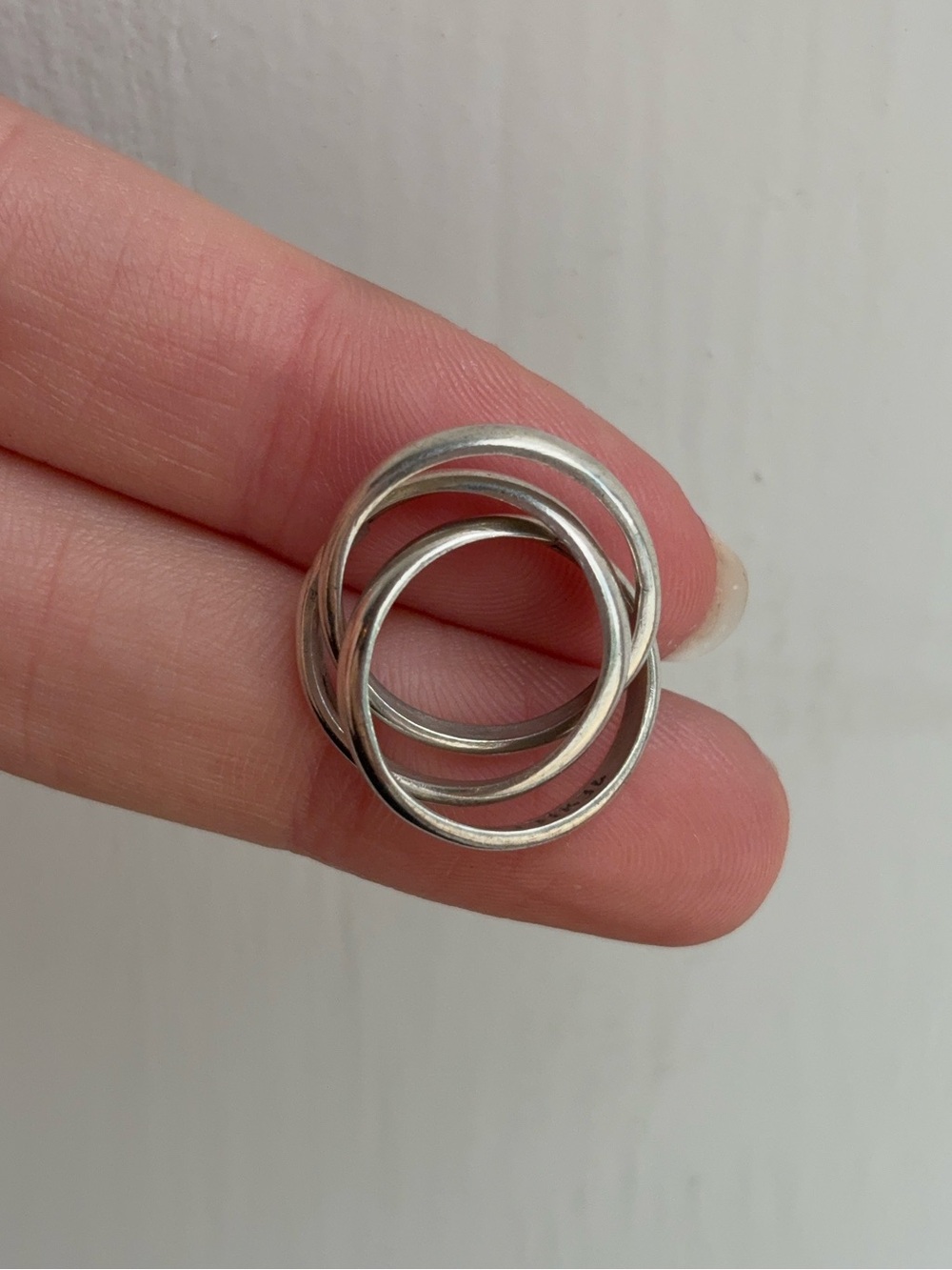 Vintage Taxco Sterling Silver Interlocking Fidget Rolling Ring